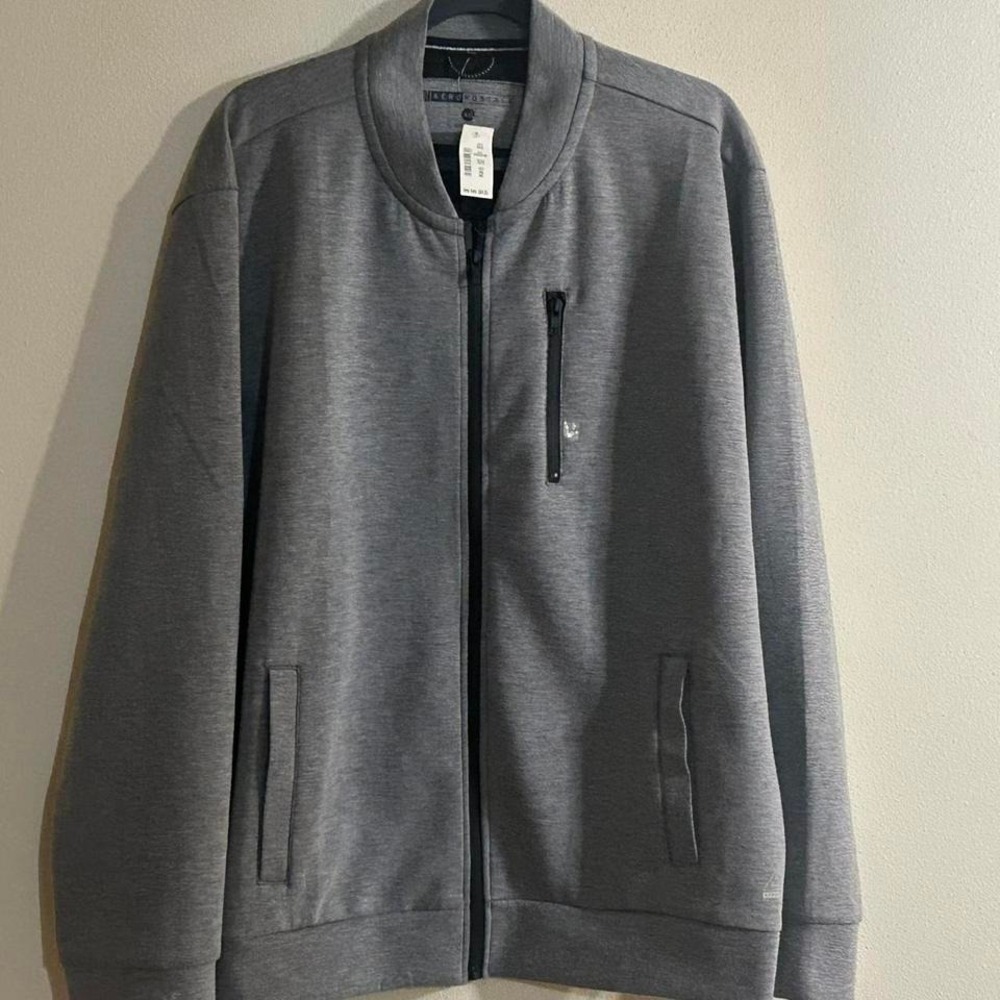 NWT Men's Aeropostale zip sweatshirt XL grey soft